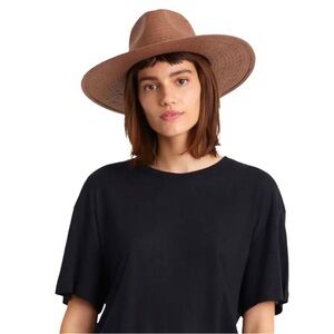 NWOT BRIXTON Ashley Brown Straw Summer Sun Hat Size OS